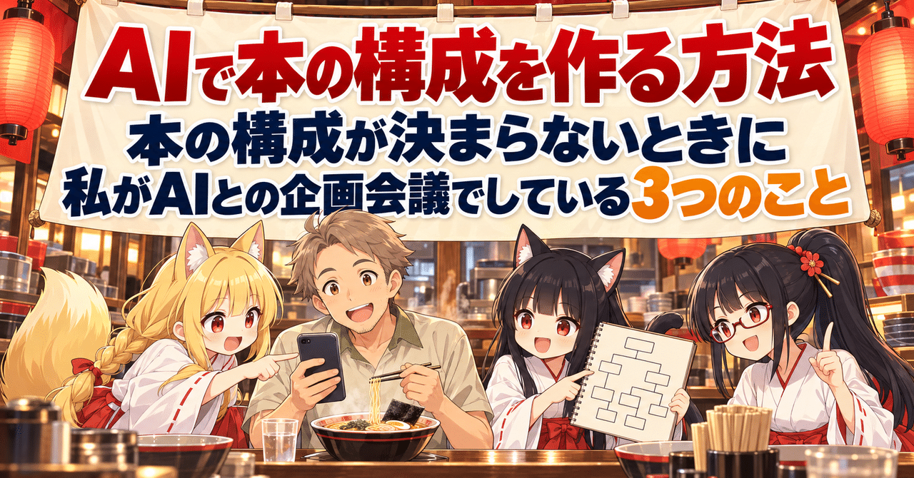 AIで本の構成を作る方法｜本の構成が決まらないときに、私がAIとの企画会議でしている3つのこと