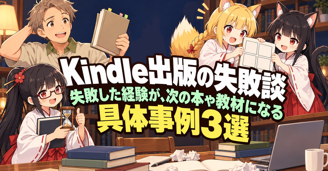 Kindle出版の失敗談｜失敗した経験が、次の本や教材になる具体事例3選